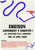 ENG1504 Assignment 2 Semester 1 Memo &vert; Due 15 April 2026