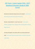 OPC Exam 1 &lpar;Latest Update 2026 2027&rpar; Questions & Answers -Grade A- 100- Correct