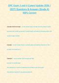 OPC Exam 3 and 4 &lpar;Latest Update 2026 2027&rpar; Questions & Answers -Grade A- 100- Correct&period;