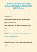 OPC Final Exam Traffic &lpar;Latest Update 2026 2027&rpar; Questions & Answers -Grade A- 100- Correct&period;
