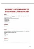 M100 COMMUNITY ASSOCIATION MANAGEMENT TEST QUESTIONS AND CORRECT ANSWERS WITH RATIONALES