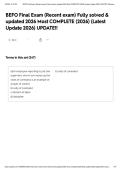 BEFO Final Exam &lpar;Recent exam&rpar; Fully solved & updated 2026 Most COMPLETE &lpar;2026&rpar; &lpar;Latest Update 2026&rpar; UPDATE&excl;&excl;