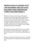 MIDTERM EXAM NR 572 ADVANCED ACUTE CARE MANAGEMENT GUIDE 2026 ACTUAL EXAM SCRIPT TESTED QUESTIONS WITH COMPLETE SOLUTIONS GRADED A&plus;