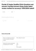 Florida LP Master Qualifier EXAM Questions and Answers &lpar;Verified Answers&rpar; Study Guide &lpar;latest version verified for accuracy&rpar; &vert; 20252026 Latest&excl;&excl;