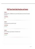 PiCAT Exam Study Guide Questions and Answers