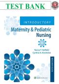 Introductory Maternity and Pediatric Nursing 5th Edition Hatfield Test Bank Chapters 1&ndash;42 Graded A&plus; Verified Solutions