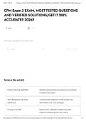 CPM Exam 2 EXAM&comma; MOST TESTED QUESTIONS AND VERIFIED SOLUTIONS&sol;GET IT 100&percnt; ACCURATE&excl;&excl; 2026&excl;&excl;
