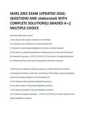 NURS 2003 EXAM &lpar;UPDATED 2026&rpar;  QUESTIONS AND &lpar;elaborated&rpar; WITH  COMPLETE SOLUTIONS&vert;&vert; GRADED A&plus;&vert;&vert;  MULTIPLE CHOICE 
