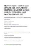 PTCB Immunization Certificate exam  &lpar;UPDATED 2026&rpar; COMPLETE EXAM  QUESTIONS AND VERIFIED ANSWERS  &vert;RECENTLY TESTING REAL EXAM  QUESTIONS&vert; 100&percnt; SOLVED&excl;&excl; 