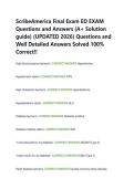 ScribeAmerica Final Exam ED EXAM  Questions and Answers &lpar;A&plus; Solution  guide&rpar; &lpar;UPDATED 2026&rpar; Questions and  Well Detailed Answers Solved 100&percnt;  Correct&excl;&excl; 