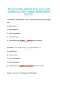 Web Accessibility Specialist  Exam Newest 2026  Questions and Correct Detailed Answers Already  Graded A&plus; 