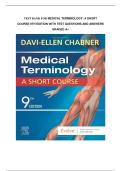 Test bank for Medical Terminology&colon; A Short Course 9th Edition with test questions and answers graded A&plus;