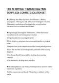 HESI A2 CRITICAL THINKING EXAM FINAL SCRIPT 2026 COMPLETE SOLUTION SET