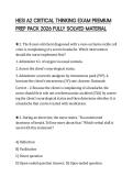 HESI A2 CRITICAL THINKING EXAM PREMIUM PREP PACK 2026 FULLY SOLVED MATERIAL
