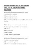 HESI A2 GRAMMAR PRACTICE TEST EXAM 2026 ACTUAL TEST PAPER VERIFIED SOLUTIONS