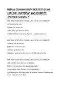 HESI A2 GRAMMAR PRACTICE TEST EXAM 2026 FULL QUESTIONS AND CORRECT ANSWERS GRADED A&plus;