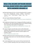 WGU C706 SECURE SOFTWARE DESIGN ACTUAL EXAM PAPER 2026 QUESTIONS WITH ANSWERS GRADED A&plus;