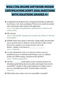 WGU C706 SECURE SOFTWARE DESIGN CERTIFICATION SCRIPT 2026 QUESTIONS WITH SOLUTIONS GRADED A&plus;