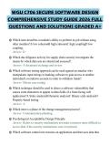 WGU C706 SECURE SOFTWARE DESIGN COMPREHENSIVE STUDY GUIDE 2026 FULL QUESTIONS AND SOLUTIONS GRADED A&plus;