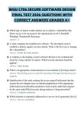 WGU C706 SECURE SOFTWARE DESIGN FINAL TEST 2026 QUESTIONS WITH CORRECT ANSWERS GRADED A&plus;