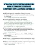 WGU C706 SECURE SOFTWARE DESIGN PRACTICE EXAMINATION 2026 QUESTIONS WITH ANSWERS GRADED A&plus;