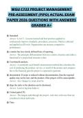WGU C722 PROJECT MANAGEMENT PRE-ASSESSMENT &lpar;PIPO&rpar; ACTUAL EXAM PAPER 2026 QUESTIONS WITH ANSWERS GRADED A&plus;
