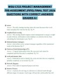WGU C722 PROJECT MANAGEMENT PRE-ASSESSMENT &lpar;PIPO&rpar; FINAL TEST 2026 QUESTIONS WITH CORRECT ANSWERS GRADED A&plus;