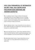 WGU C836 FUNDAMENTALS OF INFORMATION SECURITY FINAL 2026 CERTIFICATION EVALUATION EXAM QUESTIONS AND ANSWERS MASTER FILE