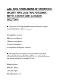 WGU C836 FUNDAMENTALS OF INFORMATION SECURITY FINAL 2026 FINAL ASSESSMENT TESTED CONTENT WITH ACCURATE SOLUTIONS