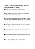 HESI A2 PHYSICS EXAM 2026 ACTUAL TEST PAPER VERIFIED SOLUTIONS