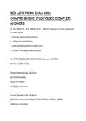 HESI A2 PHYSICS EXAM 2026 COMPREHENSIVE STUDY GUIDE COMPLETE ANSWERS