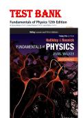 Test bank for Fundamentals of Physics 12th Edition&period; Latest Edition with All chapters&lpar; Questions and Verified Answers &rpar;&period;ISBN&colon;978-1119773511&period;