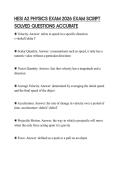 HESI A2 PHYSICS EXAM 2026 EXAM SCRIPT SOLVED QUESTIONS ACCURATE