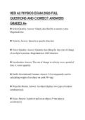 HESI A2 PHYSICS EXAM 2026 FULL QUESTIONS AND CORRECT ANSWERS GRADED A&plus;
