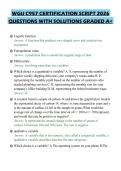 WGU C957 CERTIFICATION SCRIPT 2026 QUESTIONS WITH SOLUTIONS GRADED A&plus;