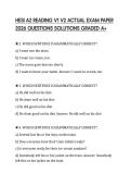 HESI A2 READING V1 V2 ACTUAL EXAM PAPER 2026 QUESTIONS SOLUTIONS GRADED A&plus;
