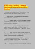 CPO Practice Test Bank &vert; Updated Questions & Answers Review with A&plus; Solutions