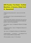 CPO Practice Test Bank &vert; Verified Questions & Answers Study Pack A&plus; Guaranteed