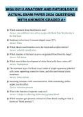 WGU D313 ANATOMY AND PHYSIOLOGY II ACTUAL EXAM PAPER 2026 QUESTIONS WITH ANSWERS GRADED A&plus;