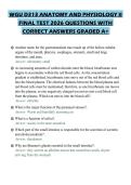 WGU D313 ANATOMY AND PHYSIOLOGY II FINAL TEST 2026 QUESTIONS WITH CORRECT ANSWERS GRADED A&plus;