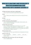 WGU D313 ANATOMY AND PHYSIOLOGY II PRACTICE EXAMINATION 2026 QUESTIONS WITH ANSWERS GRADED A&plus;