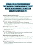 WGU D415 SOFTWARE DEFINED NETWORKING COMPREHENSIVE STUDY GUIDE 2026 FULL QUESTIONS AND SOLUTIONS GRADED A&plus;