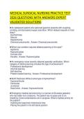 MEDICAL SURGICAL NURSING PRACTICE TEST 2026 QUESTIONS WITH ANSWERS EXPERT VALIDATED SOLUTIONS