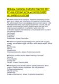 MEDICAL SURGICAL NURSING PRACTICE TEST 2026 QUESTIONS WITH ANSWERS EXPERT VALIDATED SOLUTIONS