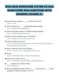 WGU D446 ENDOCRINE SYSTEM ACTUAL EXAM PAPER 2026 QUESTIONS WITH ANSWERS GRADED A&plus;