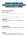WGU D446 ENDOCRINE SYSTEM CERTIFICATION SCRIPT 2026 QUESTIONS WITH SOLUTIONS GRADED A&plus;