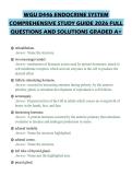 WGU D446 ENDOCRINE SYSTEM COMPREHENSIVE STUDY GUIDE 2026 FULL QUESTIONS AND SOLUTIONS GRADED A&plus;