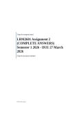 LRM2601 Assignment 2 &lpar;COMPLETE ANSWERS&rpar; Semester 1 2026 - DUE 27 March 2026  Save 8 minutes reading time Institution University Of South Africa &lpar;Unisa&rpar; Course Labour Relations Management&colon; Macro &lpar;LRM2601&rpar;