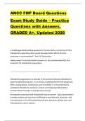 ANCC FNP Board Questions  Exam Study Guide &ndash; Practice  Questions with Answers&period;  GRADED A&plus;&period; Updated 2026 