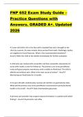 FNP 652 Exam Study Guide &ndash;  Practice Questions with  Answers&period; GRADED A&plus;&period; Updated  2026 